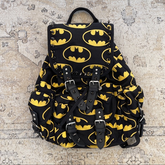 Lazy Oaf customized studded batman backpack - Picture 2 of 7